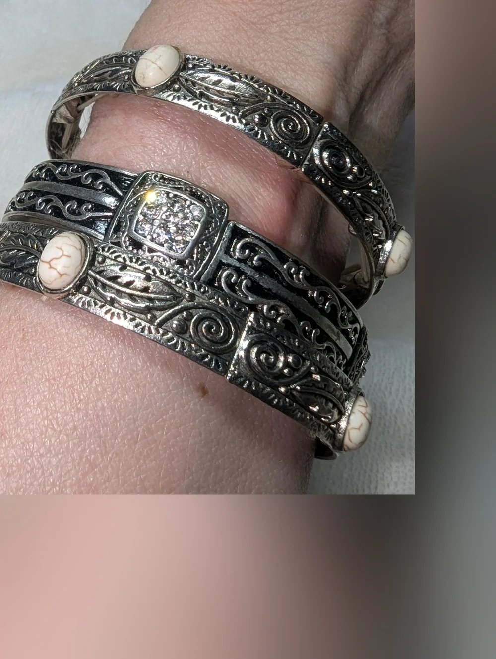 PrimalNeed Boho Western & Vintage Filigree Stretch Bracelet Bundle - Set of 3 - Picture 1 of 4